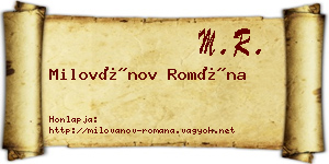 Milovánov Romána névjegykártya